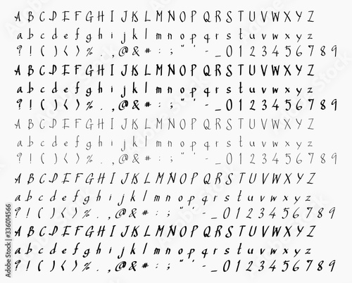 Hand drawn letters vector alphabet set eps10