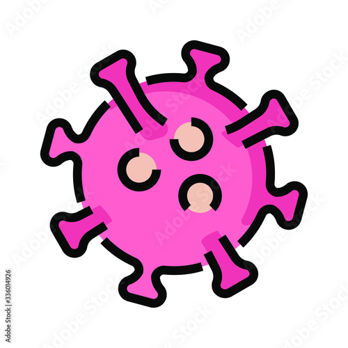 Coronavirus Filled Outline Icon. 64x64 Pixel Perfect. Editable Stroke M 50:1