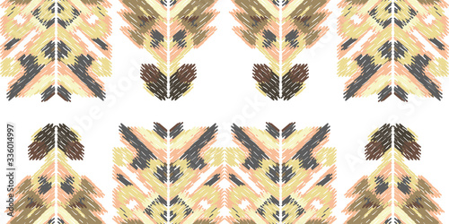 Drapery curves pagan tripe seamless pattern. Indian old surface background. Vector ornament