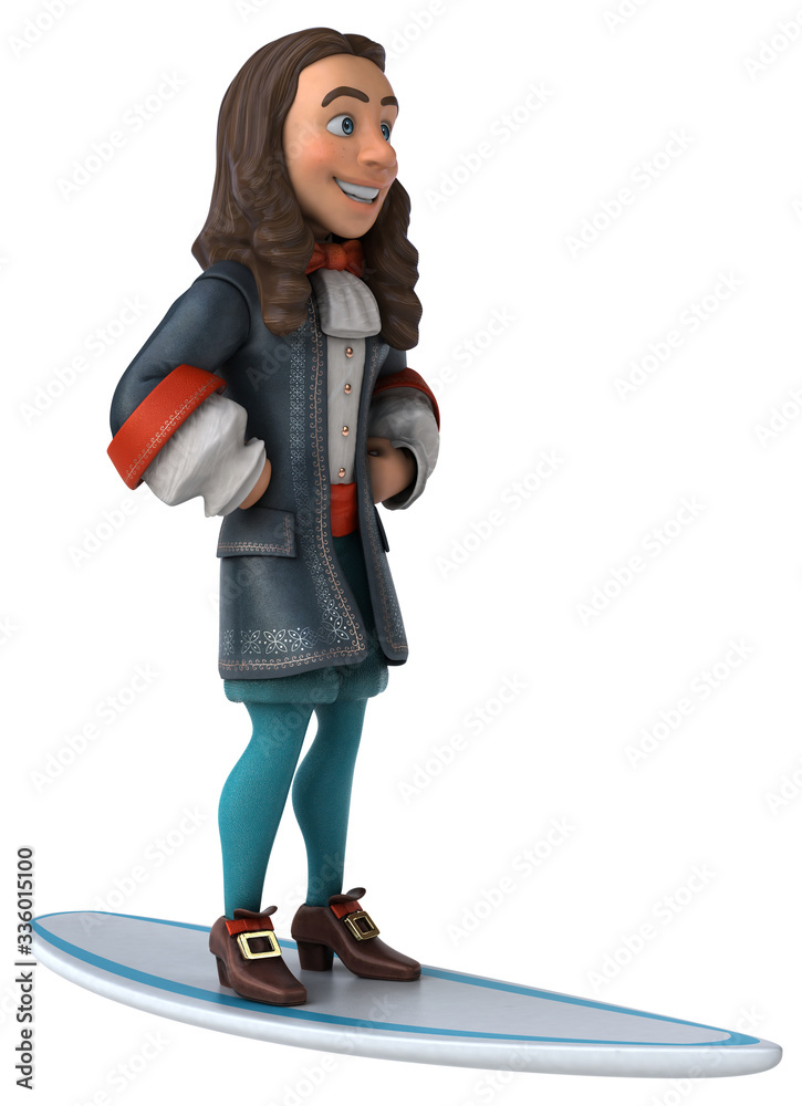 3D Illustration of a cartoon man in historical baroque costume 3D Illustration of a cartoon man in historical baroque costume