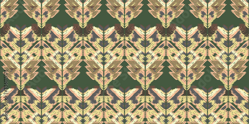 Drapery curves pagan tripe seamless pattern. Indian old surface background. Vector ornament