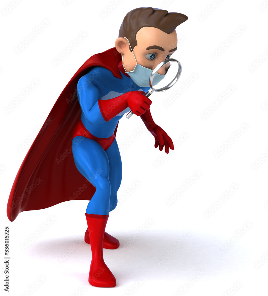 3D illustration of a cartoon character with a mask 3D illustration of a cartoon character with a mask