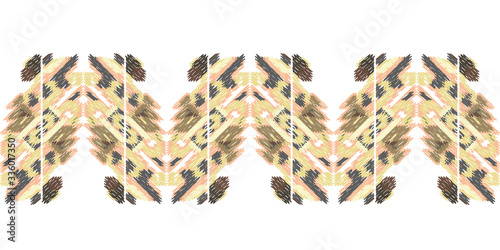 Drapery curves pagan tripe seamless pattern. Indian old surface background. Vector