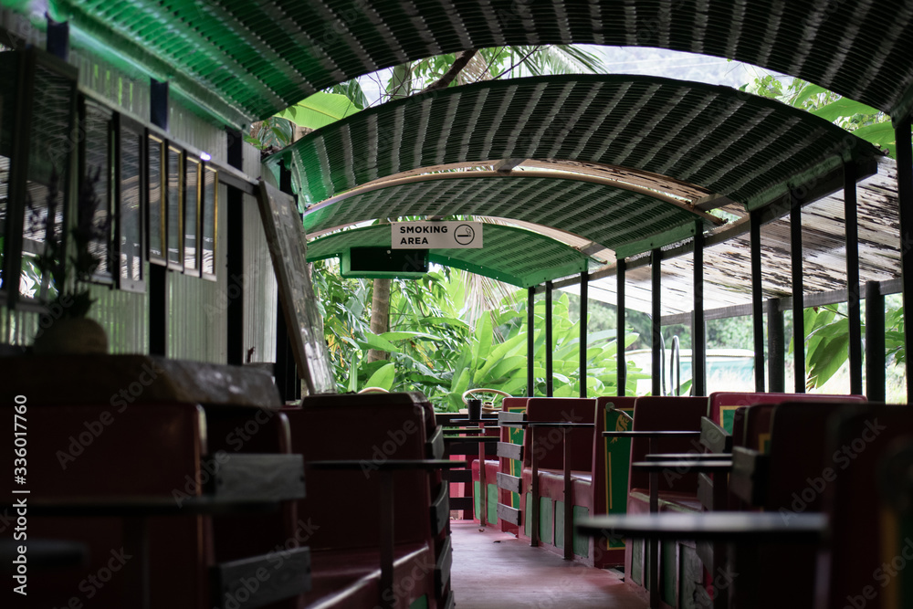 Empty abandoned train car in daintree rainforest