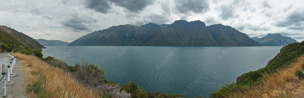 Lake Wakatipu in Otago on South Island of New Zealand
