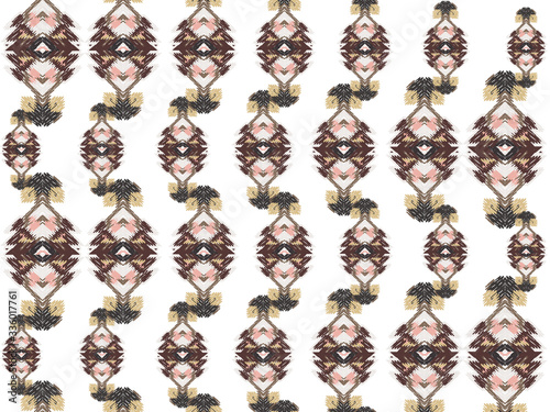 Drapery curves pagan tripe seamless pattern. Indian old surface background. Vector ornament.