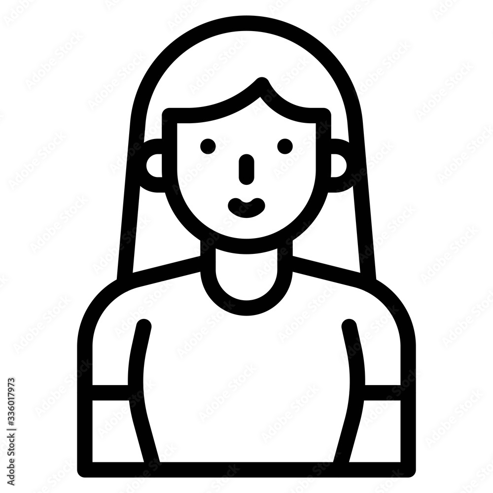 Woman avatar vector illustration, line style icon