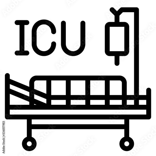 Intensive care unit vector illustration, line style icon