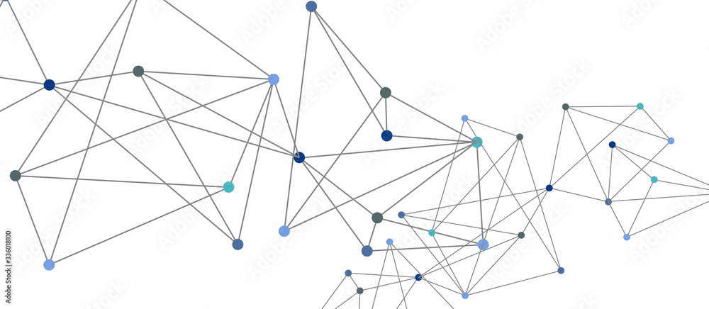 Line points connections, triangular technology design. Abstract geometric background