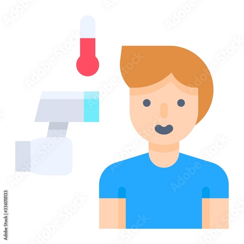 Taking temperature vector illustration, flat style icon