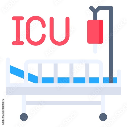 Intensive care unit vector illustration, flat style icon