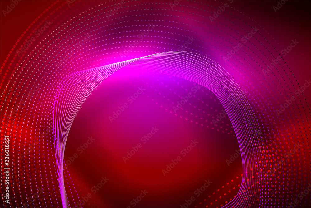 Abstract particles, wave background, neon motion techno design Abstract particles, wave background, neon motion techno design