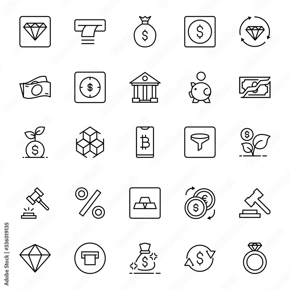 Fototapeta premium Finance design icons set.