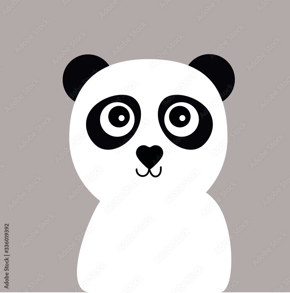 Fototapeta premium Cute panda face, vector illustration