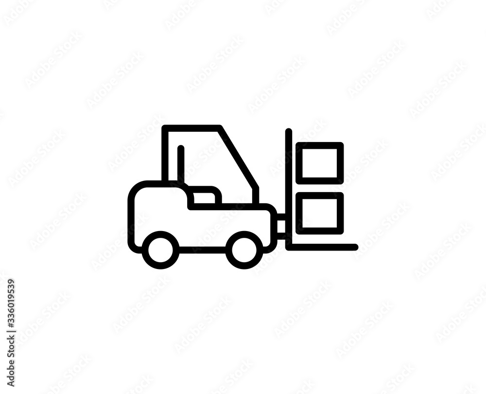 Forklift line icon