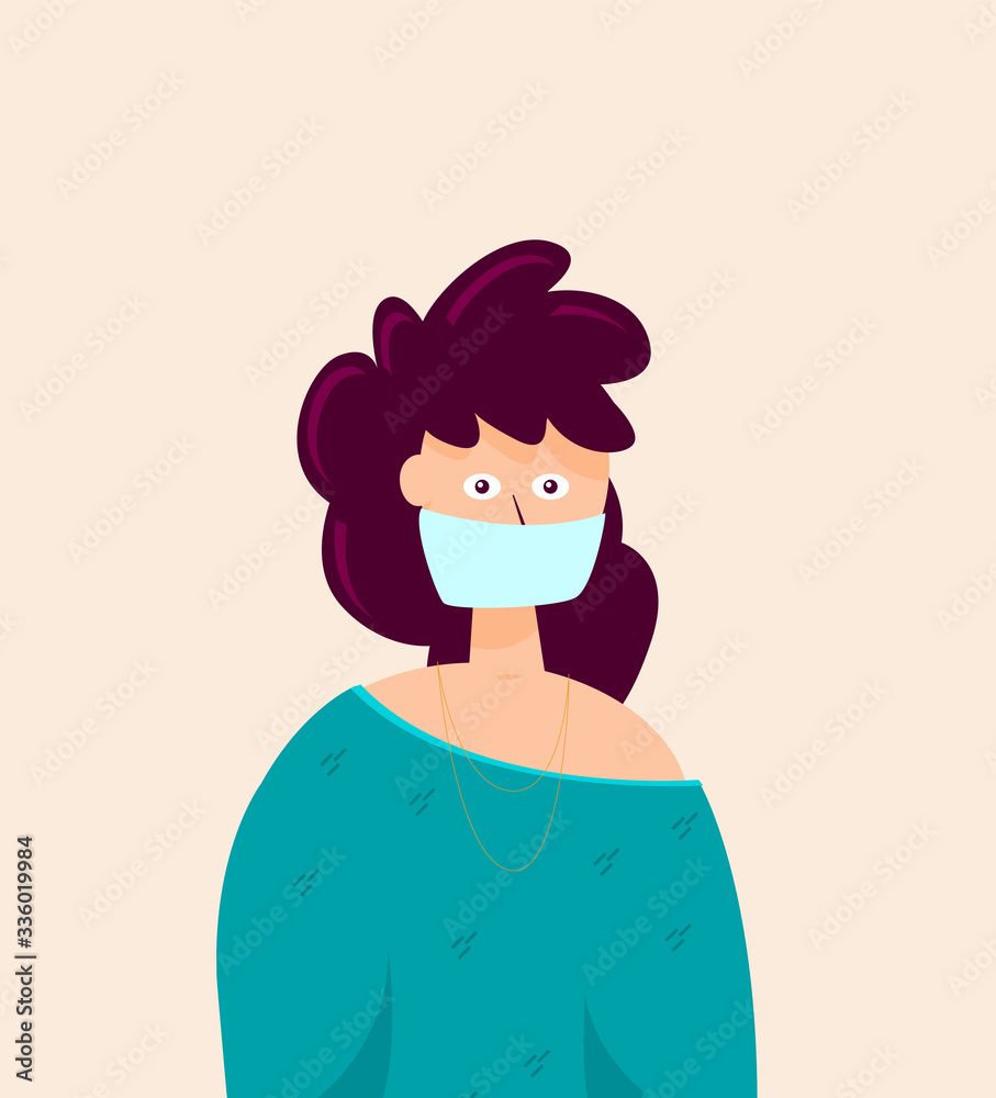 Man wearing protective Medical mask for prevent virus Wuhan Covid-19, Template Banner Design, Flat Design Graphic, vector Man wearing protective Medical mask for prevent virus Wuhan Covid-19, Template Banner Design, Flat Design Graphic, vector
