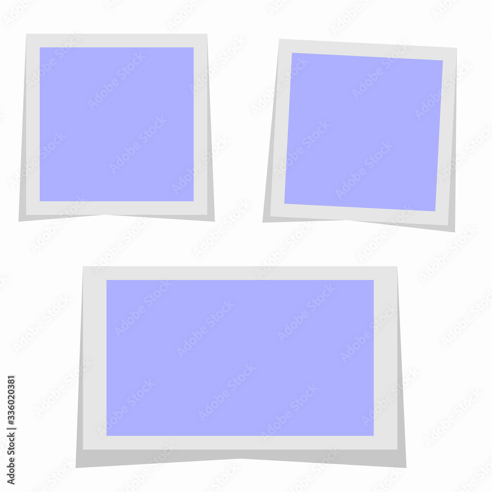 Black and white photo frame with shadows isolated on white background. Vector illustration - Vector Black and white photo frame with shadows isolated on white background. Vector illustration - Vector