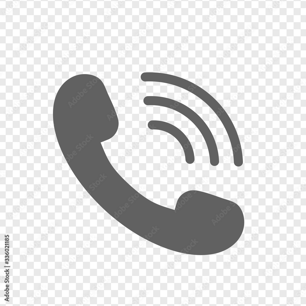 Grey phone icon vector on transparent background. Vector illustration Grey phone icon vector on transparent background. Vector illustration