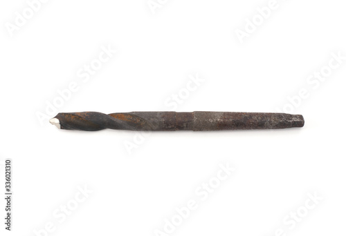 old rusty drill bit isolated