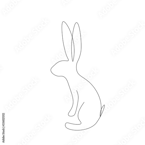 Easter bunny line drawing. Vector illustration © Keya