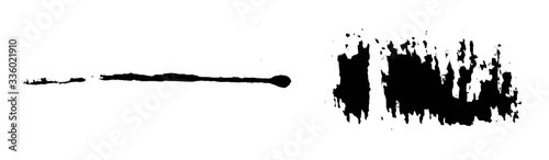 abstract ink black of stain or splash black watercolor paint and liquid Ink splash splatter is black line calligraphy of brush isolated on white background with clipping path