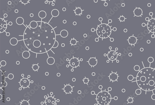 Seamless pattern with virus units. Vector illustration, simple graphic design