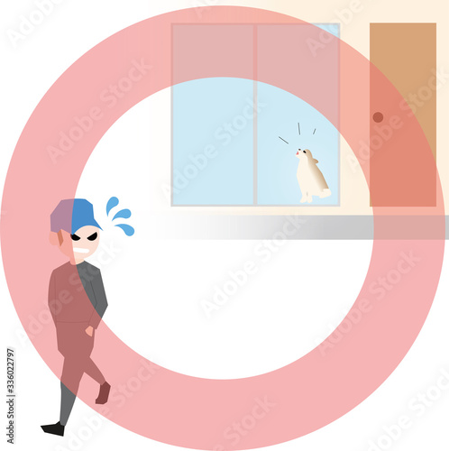 防犯マーク　番犬　子犬