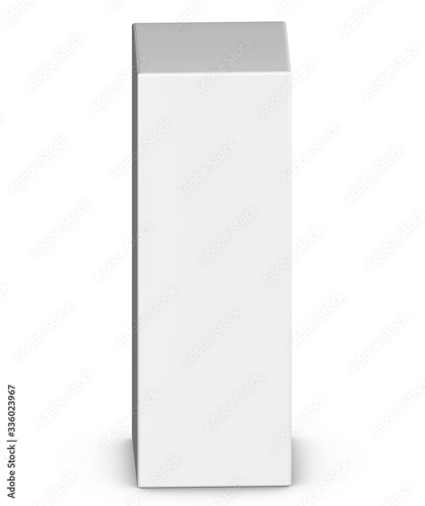 
Realistic 3D Box Mock Up Template on White Background.3D Rendering,3D Illustration.Copy Space