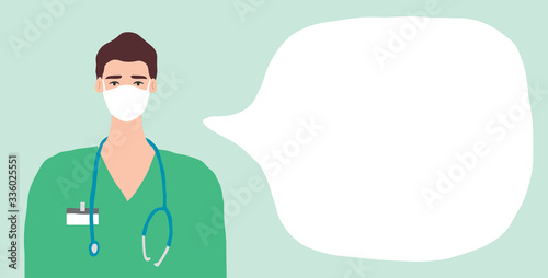 Doctor in Mask Illustration Banner