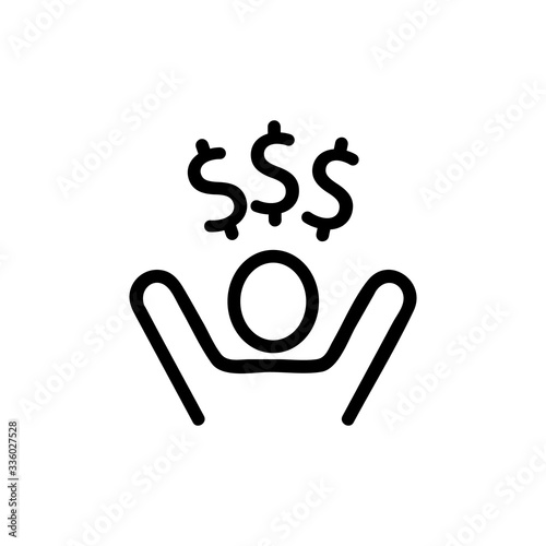 lottery winner icon vector. lottery winner sign. isolated contour symbol illustration