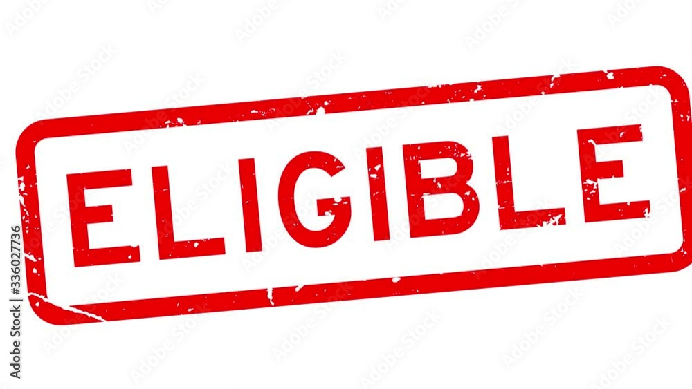 Grunge red eligible word square rubber seal stamp zoom in white background Grunge red eligible word square rubber seal stamp zoom in white background