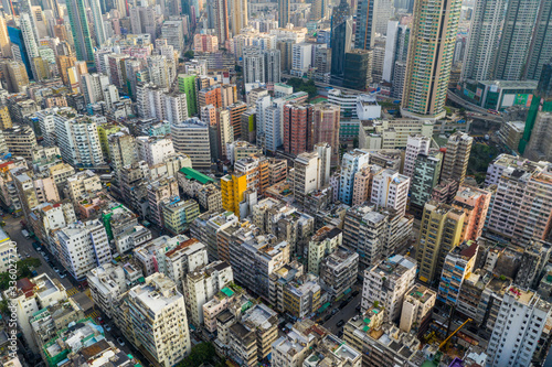 Top view of Hong Kong city