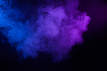 Smoke cloud pink and blue abstract dark background