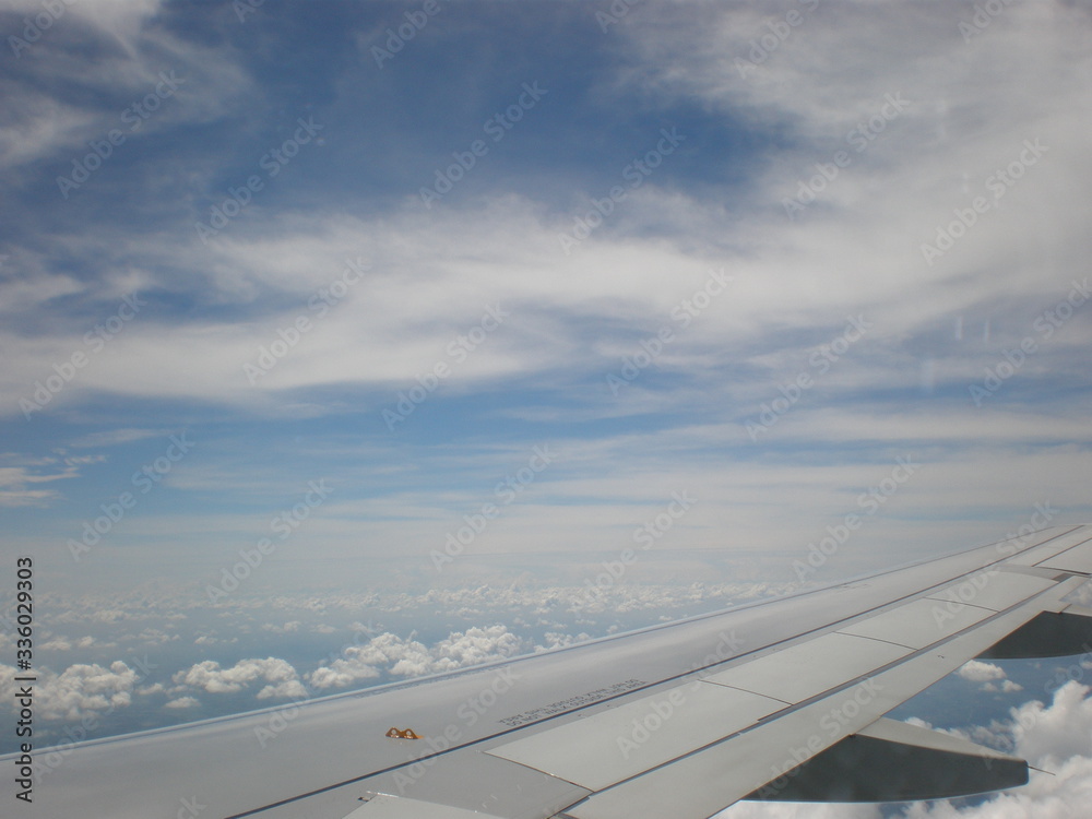 飛行機の窓から見下ろした雲。
