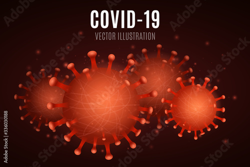 Medical web banner. 3D virus microbe Corona. Pathogen organism. Vector illustration
