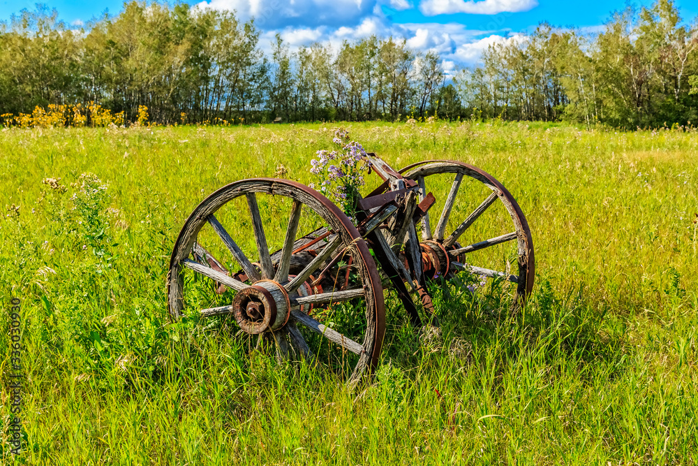 Old Wooden Wagon Wheels
