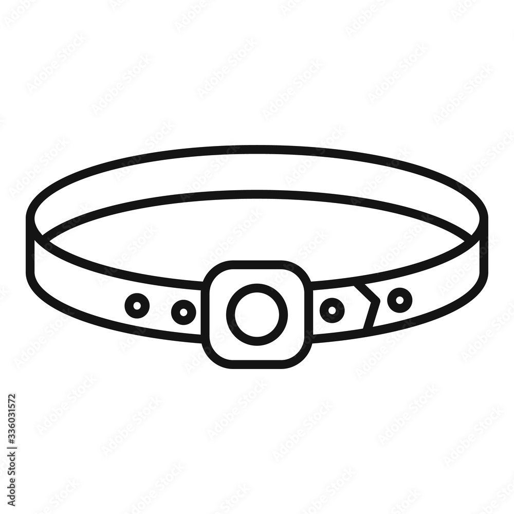 Dog leather belt icon. Outline dog leather belt vector icon for web design isolated on white background Dog leather belt icon. Outline dog leather belt vector icon for web design isolated on white background