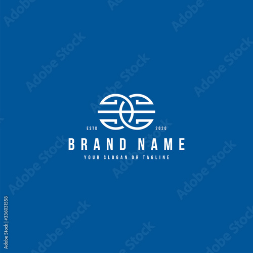 letter EE logo design vector