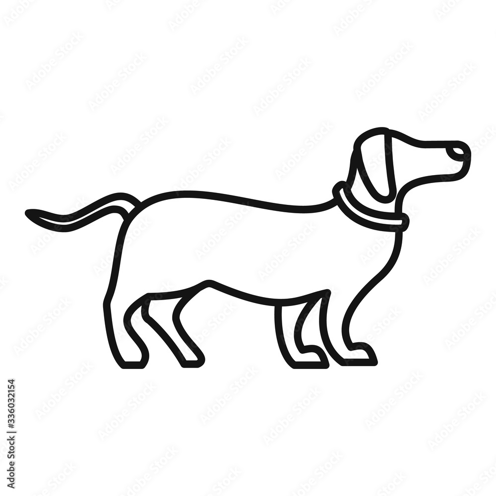 Sport dog training icon. Outline sport dog training vector icon for web design isolated on white background