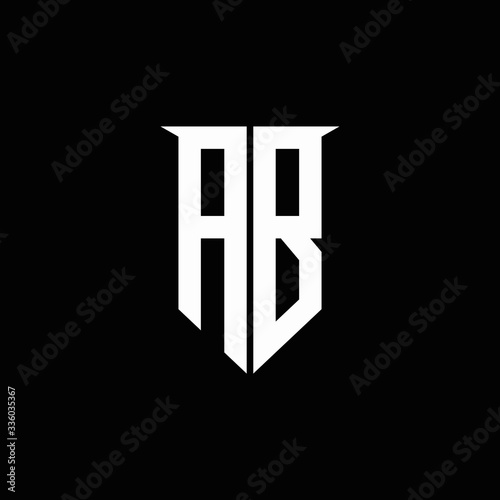 AB logo monogram with emblem shield style design template