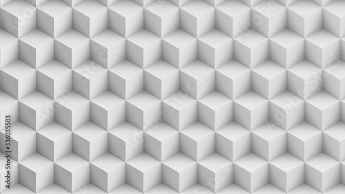 White abstract background with cubes