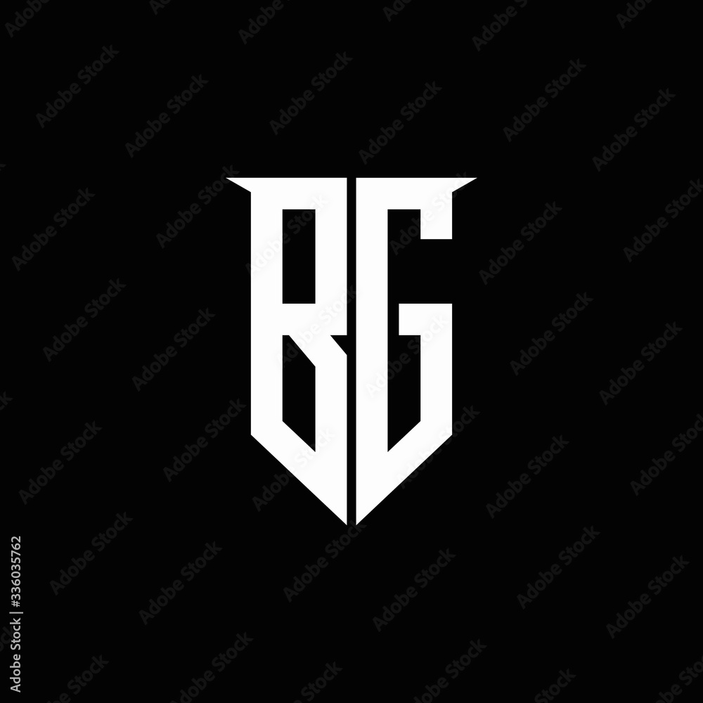 BG logo monogram with emblem shield style design template Stock Vector