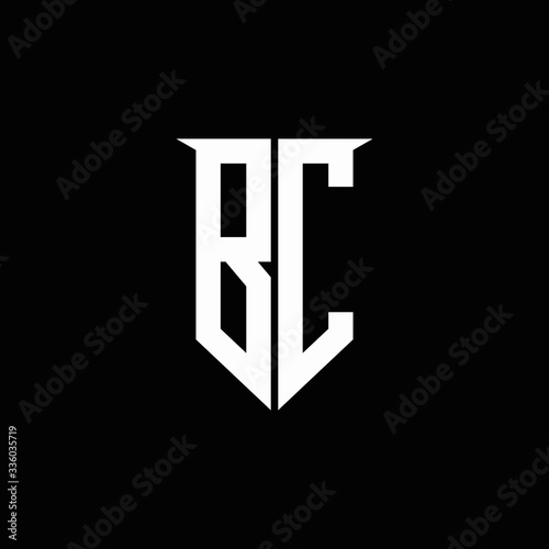 BC logo monogram with emblem shield style design template