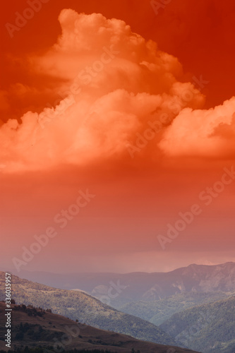 colorful sky with clouds, s...