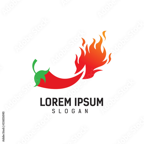 extra spicy chili logo design template vector illustration