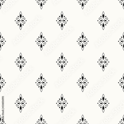 Geometric seamless vector patter, black, grey and white neutral background pattern