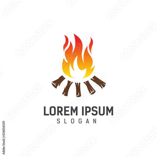 campfire logo design template vector illustration