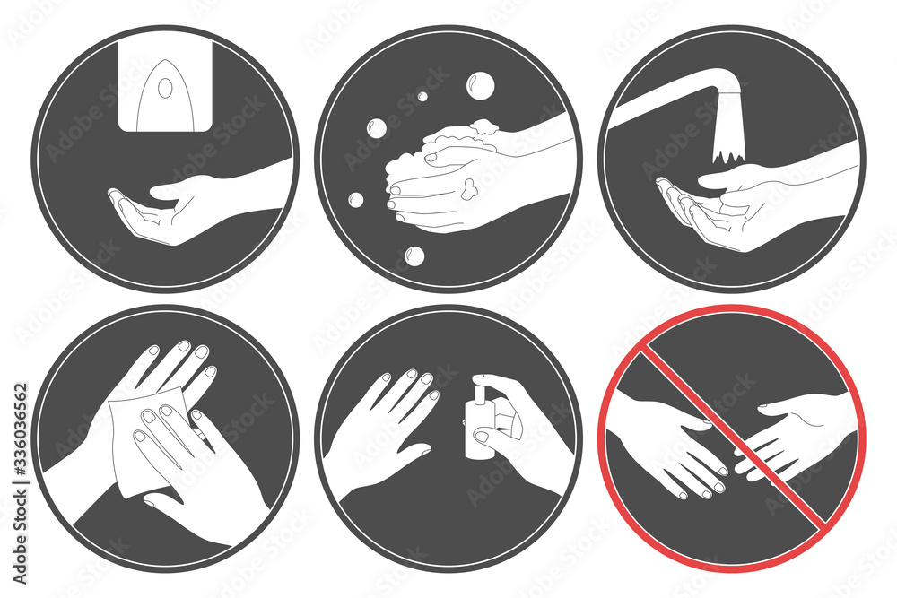 Set of personal hygiene symbols. Vector illustration. Set of personal hygiene symbols. Vector illustration.