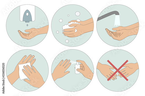 Set of personal hygiene icons. Vector illustration.