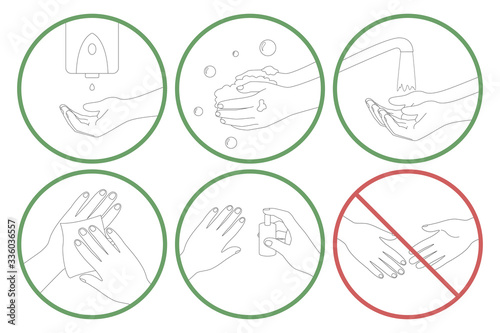 Set of personal hygiene symbols. Vector illustration.